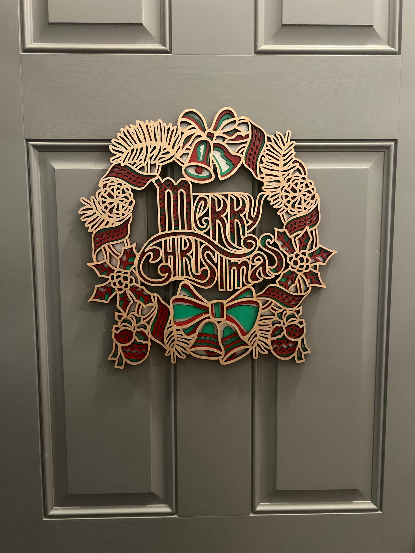 Merry Christmas Layered Door Sign