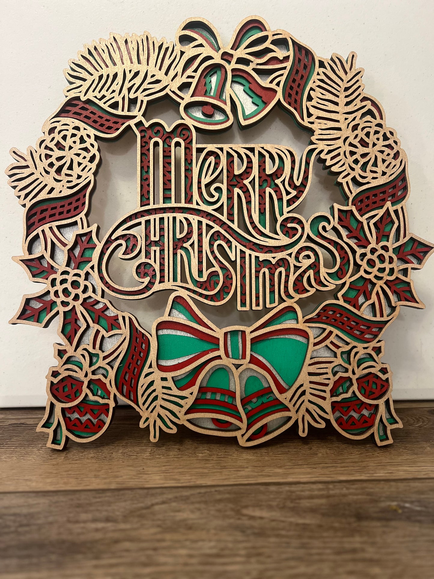 Merry Christmas Layered Door Sign