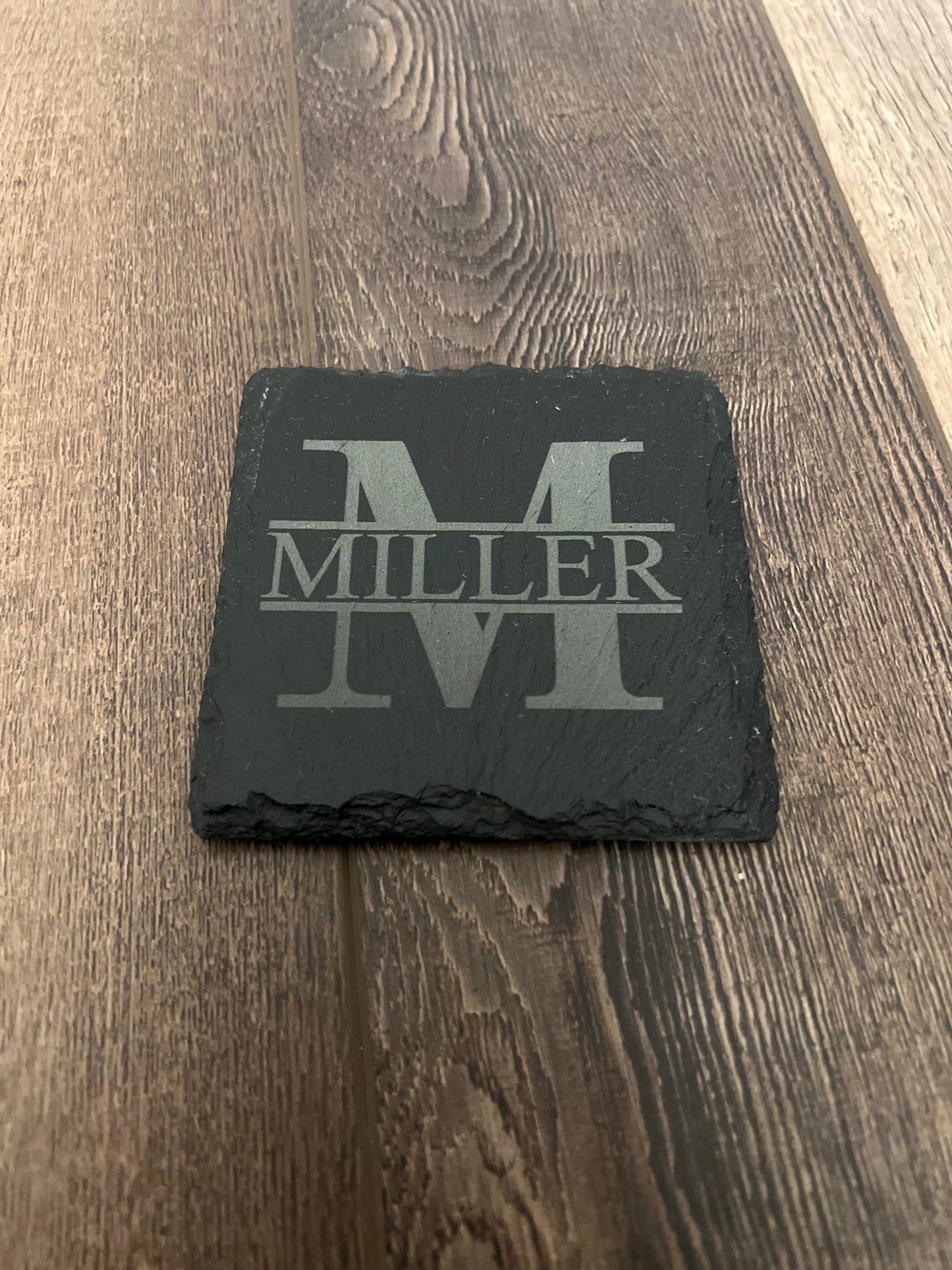 Monogrammed Slate Coasters, Set of 4